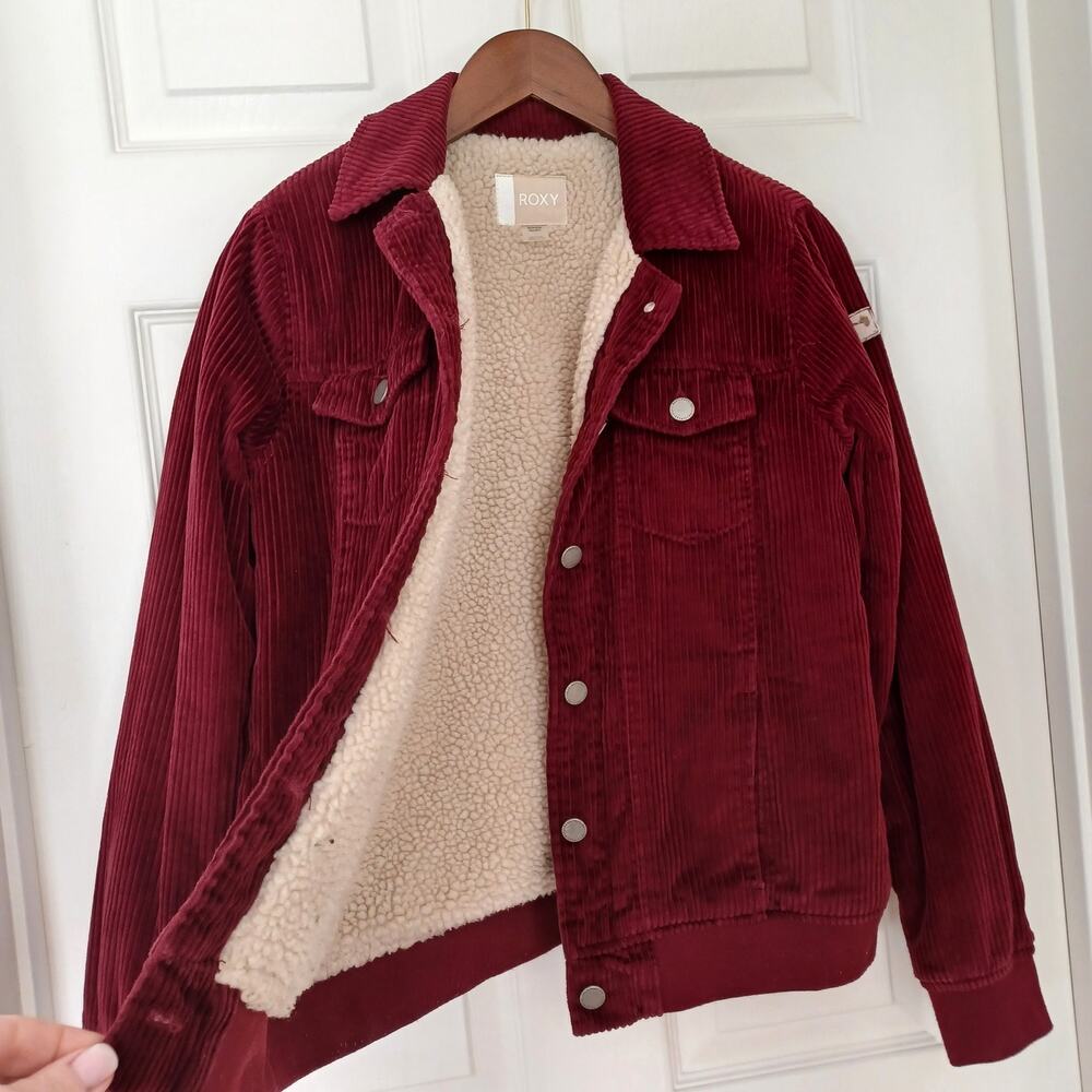 Roxy Redwood Corduroy Sherpa Jacket XS - Picture 2 of 15